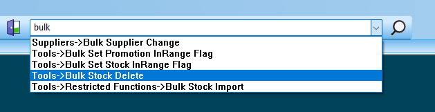 bulk stock delete search bos